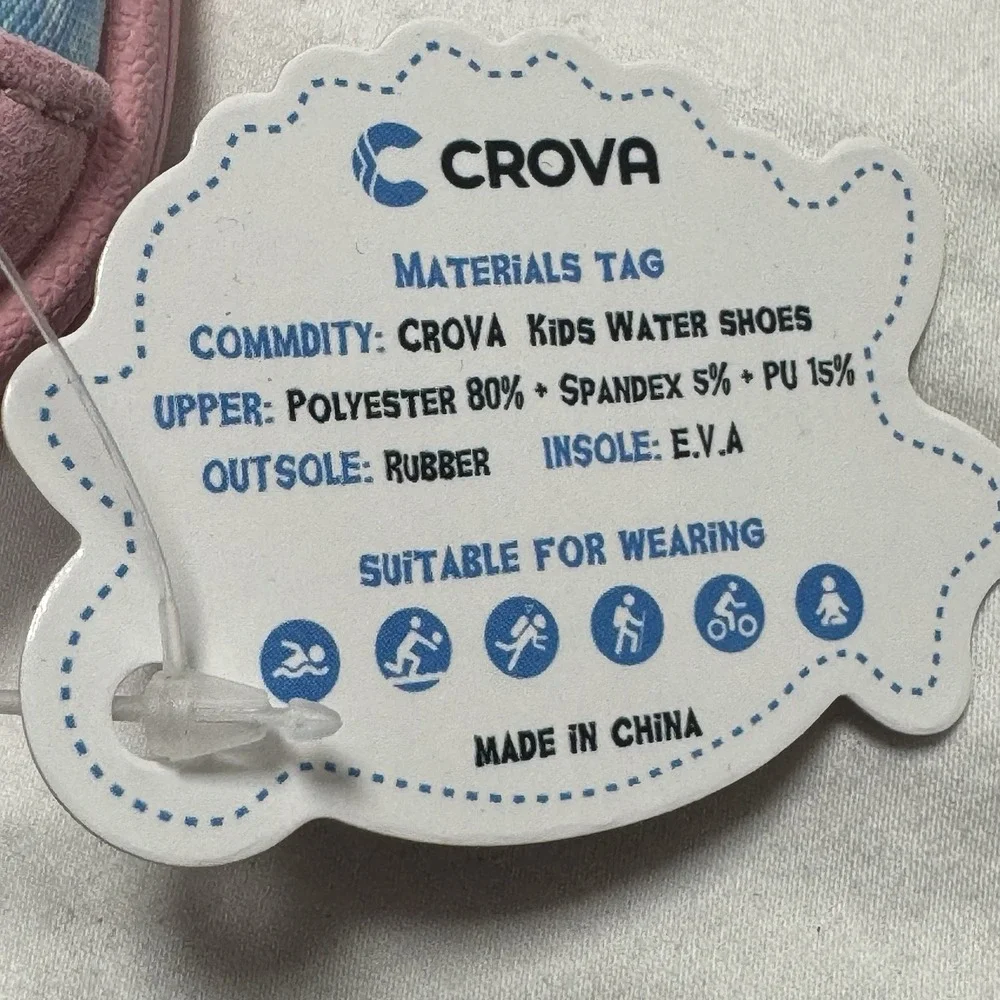 Crova Kids Water Shoes US 5 EU 32 Pink Galaxy‎ Slip On Swim Beach Light